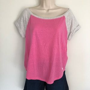 Small Scoop neck Baseball Abercrombie & Fitch Tee